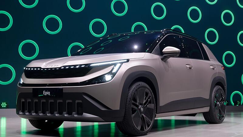 Skoda Epiq steht vor Beginn der IAA auf der Bühne