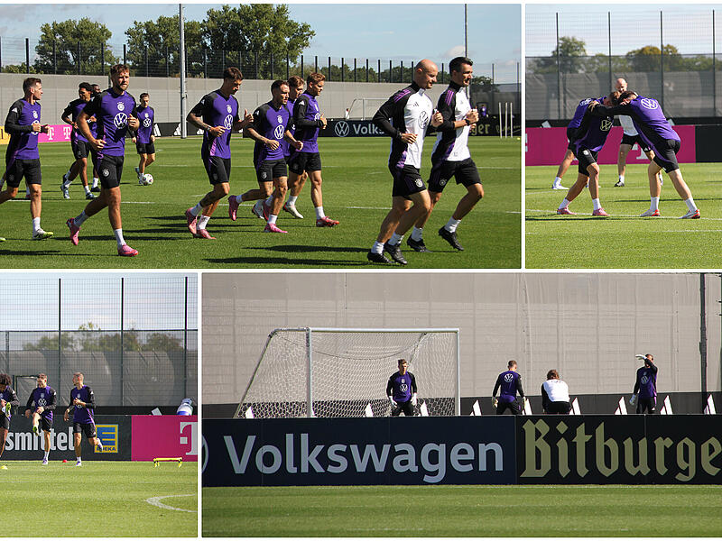 Die DFB-Elf trainierte am Mittwoch vor der Abreise in die Slowakei noch einmal in Herzogenaurach.