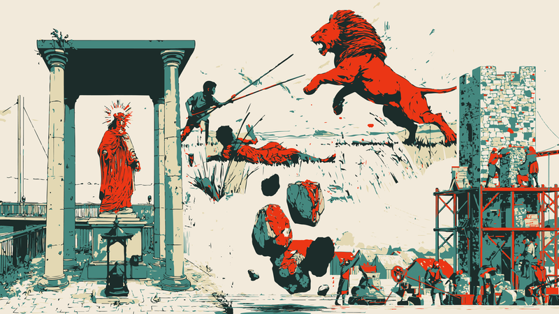 Sagen in und um Hammelburg drehen sich unter anderem um die Geschichte hinter der Madonna an der Saalebr&uuml;cke sowie die Entstehung der L&ouml;wengasse, des M&ouml;nchturms und der Stadtpfarrkirche.