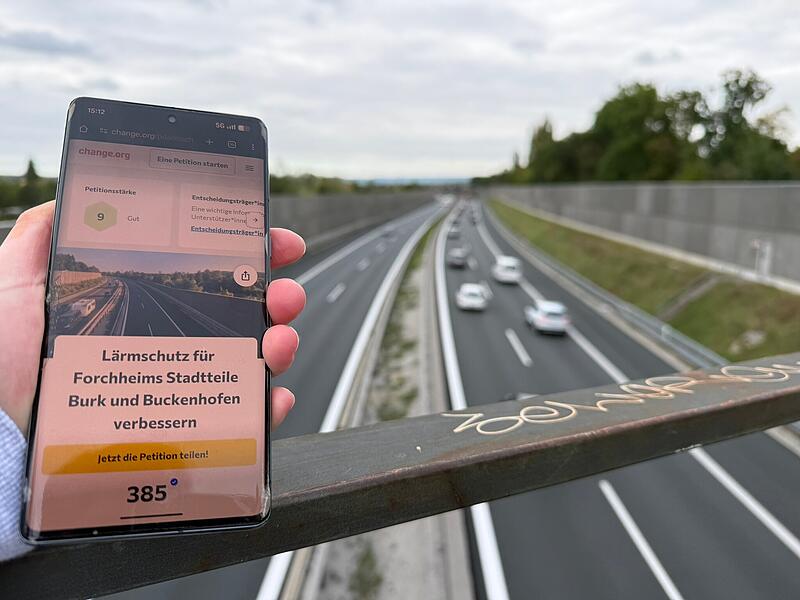 Um den Autobahnlärm zu senken, fordern Forchheimer Bürger ein Tempolimit von 80 auf der A73.