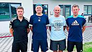 Nach der Trennung von Coach André Wagner vertraut die DJK Dampfach auf ein Interimstrainerteam, bestehend aus (von links) Stefan Lutz, Torwartcoach René Biegner, Martin Halbig sowie Stephan Becht.DJK Dampfach Nach der Trennung von Coach André Wagner vertraut die DJK Dampfach auf ein Interimstrainerteam, bestehend aus (von links) Stefan Lutz, Torwartcoach René Biegner, Martin Halbig sowie Stephan Becht.DJK Dampfach