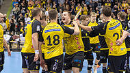 Endlich geht es wieder los: Am Wochenende startet die neue Saison der 2. Handball-Bundesliga. Der HSC Coburg um Bartlomiej Bis, Arkadisuz Ossowski und Nils Röller (von links) hat sich hohe Ziele gesteckt.
