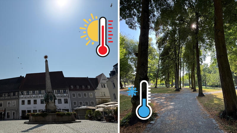 Temperaturen im Stadtgebiet