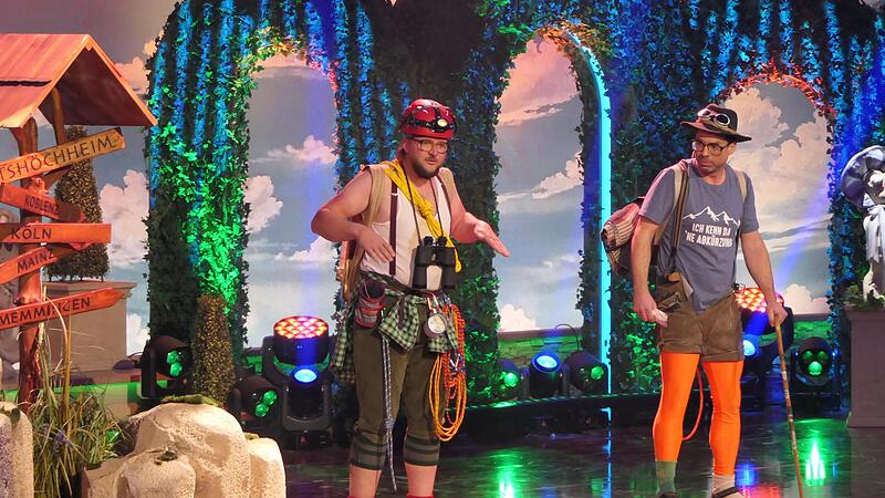Die zwei Bergsteiger Lubber und Babbo aus Oberschwappach erklimmen den Gipfel des Humors.