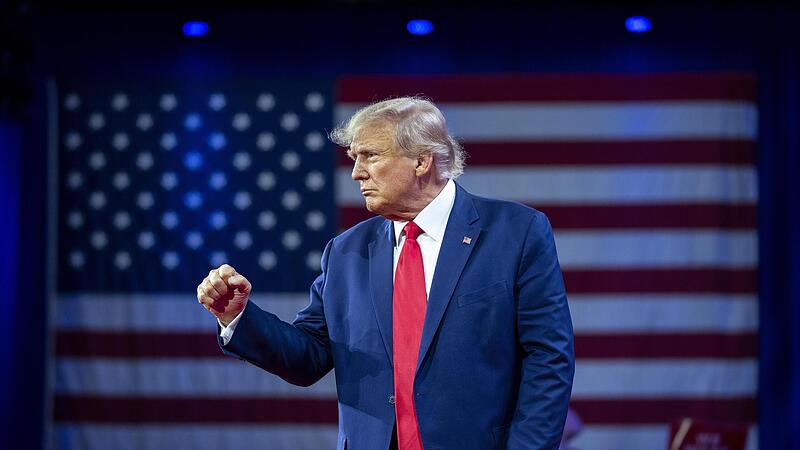 Donald Trump, ehemaliger Präsident der USA, nach seiner Rede auf der Conservative Political Action Conference CPAC 2023