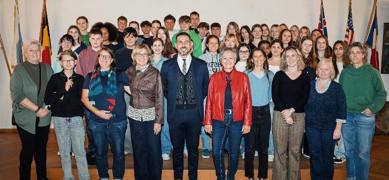 Die Gäste des Erasmus+-Projekts in Coburg mit Drittem Bürgermeister Can Aydin.