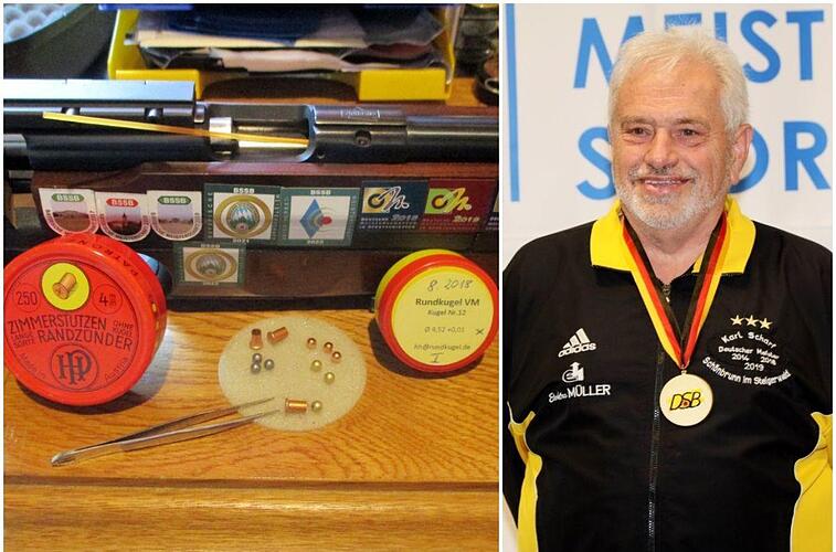 Schießen Karl Scharf ist vierfacher deutscher Meister mit dem