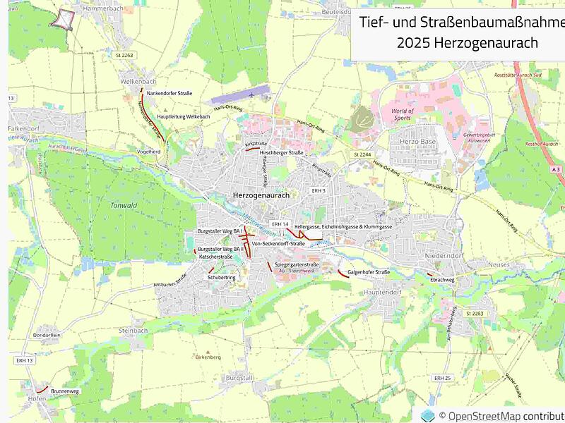 Baustellen Herzogenaurach 2025