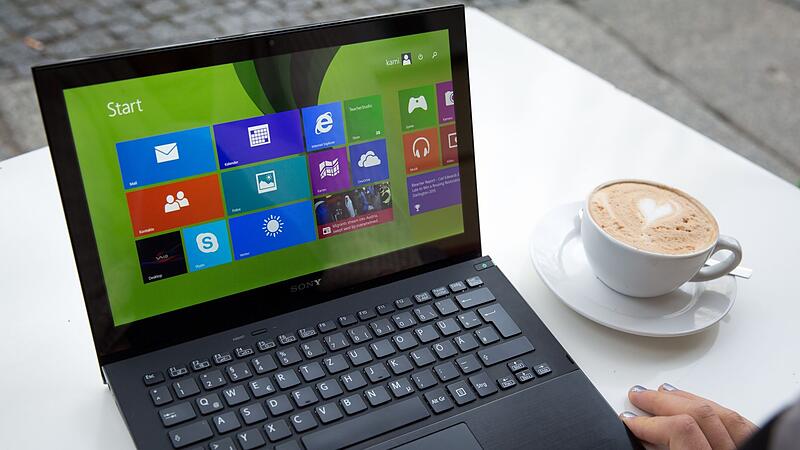 Blick auf die Kacheloptik von Windows 8