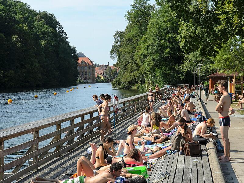 Die Hainbadestelle in Bamberg.