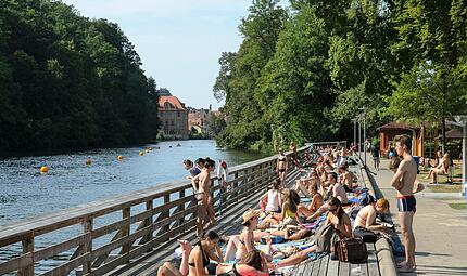 Die Hainbadestelle in Bamberg.