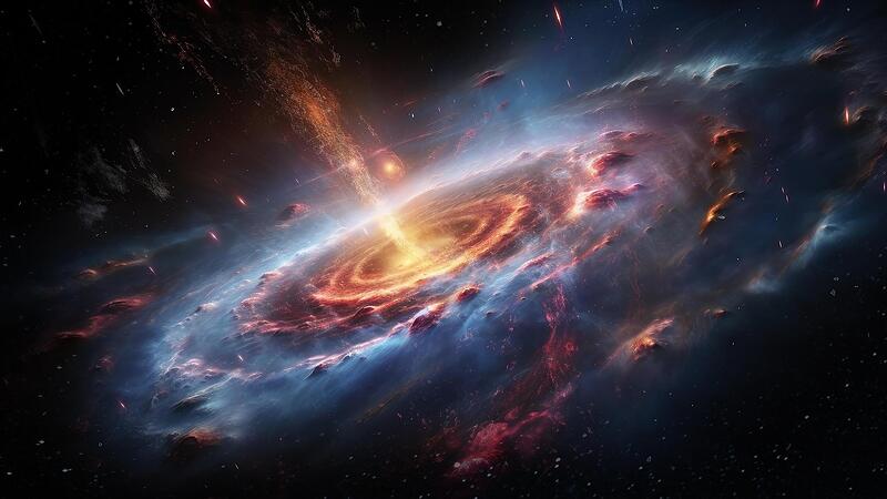 Mit einer VR-Brille &ndash; VR steht f&uuml;r virtuelle Realit&auml;t &ndash; kann man zu  entfernten Spiralgalaxien reisen, deren Zentrum ein sogenanntes Schwarzes Loch ist.