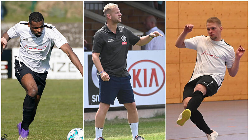 Boris Nana Tonzi (links) kehrt nach Ebersdorf zur&uuml;ck, Coach Jakob Engelmann (Mitte) bleibt eine weitere Saison und Co-Trainer Sven Wieczorek wird den Verein im Sommer verlassen.