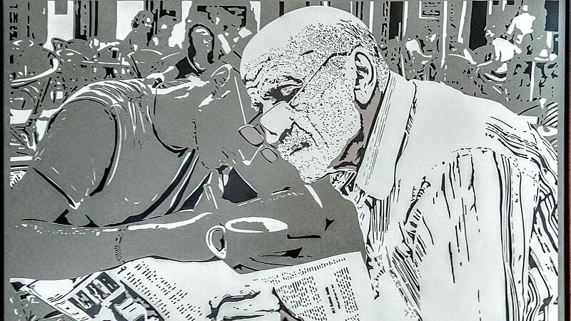 Scherenschnitt des Bamberger K&uuml;nstlers Wolfgang M&uuml;ller