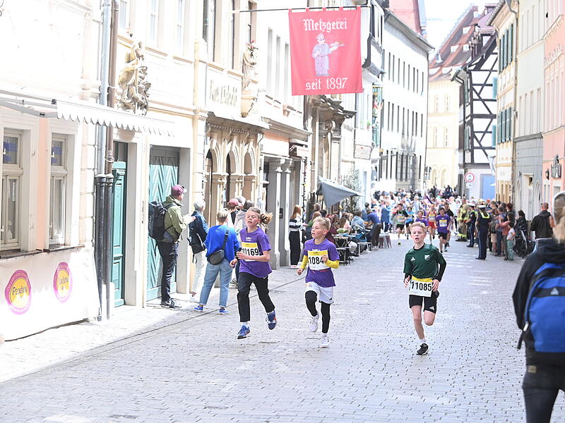 Weltkulturerbelauf 2025:  4,1 Kilometer mussten die Jugendlichen beim Bambit-Sch&uuml;lerlauf zur&uuml;cklegen.