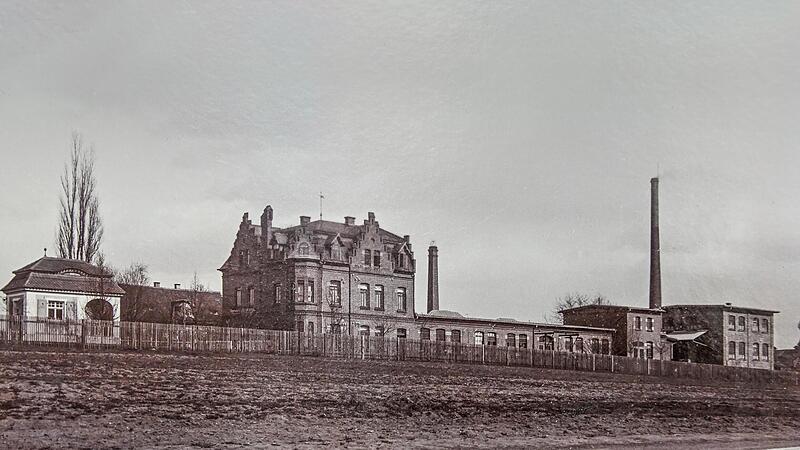 1892 errichtet liegt die elektrische Fabrik Gross & Bohrer damals noch inmitten weiter Bamberger Gärtnerflächen.