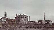 1892 errichtet liegt die elektrische Fabrik Gross & Bohrer damals noch inmitten weiter Bamberger Gärtnerflächen.