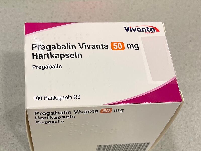 So sieht eine Packung des bei Drogens&uuml;chtigen begehrten Neuroleptikums Pregabalin aus.