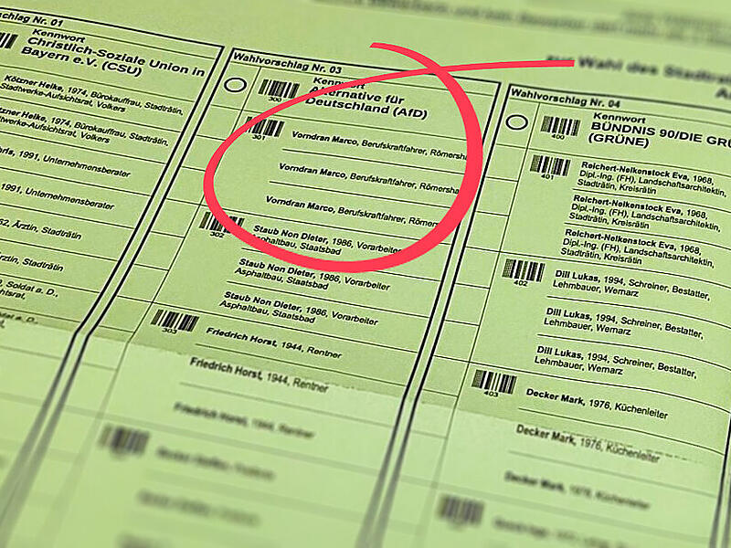 Stadtratswahl Bad Br&uuml;ckenau: Die Stimmen f&uuml;r Marco Vorndran von der AfD z&auml;hlen nicht.