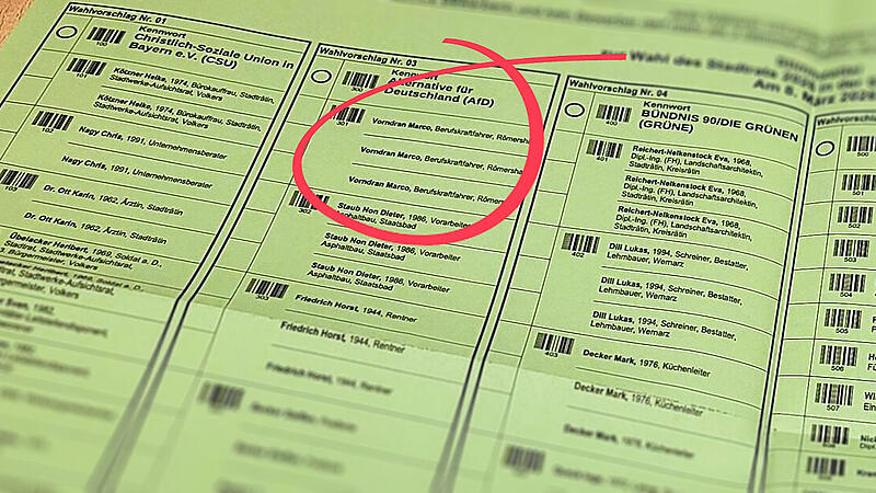 Stadtratswahl Bad Br&uuml;ckenau: Die Stimmen f&uuml;r Marco Vorndran von der AfD z&auml;hlen nicht.
