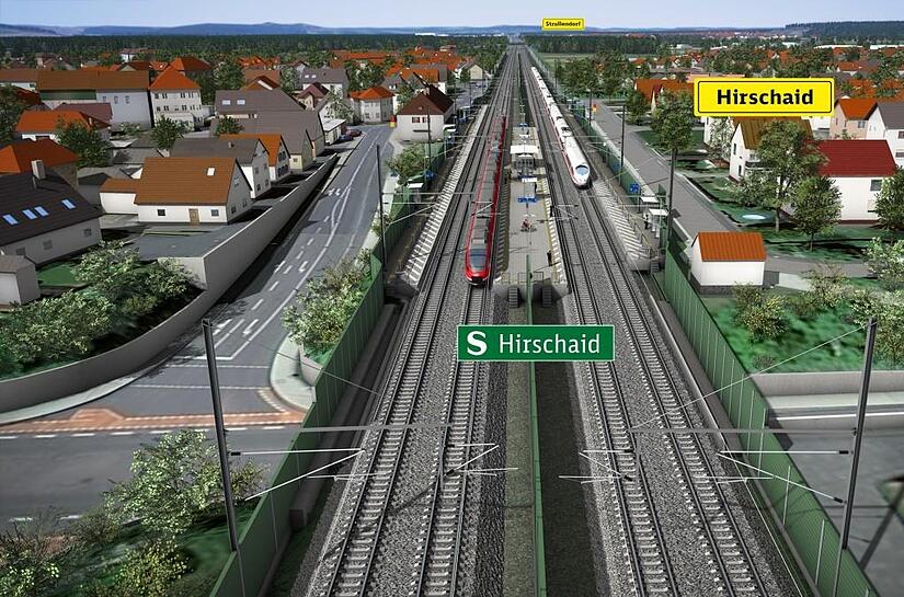 So soll der Bahnhof Hirschaid künftig aussehen.