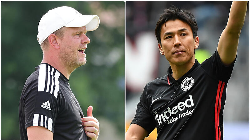 Kommen mit den Regionalliga-Teams vom 1. FC Nürnberg und Eintracht-Frankfurt: Die ehemaligen Club-Profis und jetzigen Trainer Andreas Wolf (li.) und MakotoHasebe.