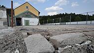 An dieser Stelle hatte bis zum Brand der zentrale Bau des FCO-Vereinsheims gestanden.