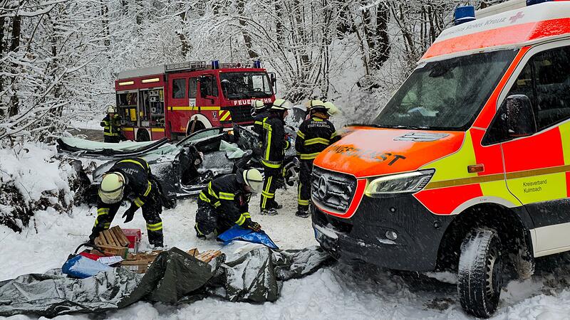 Die Feuerwehr musste den Fahrer aus dem Fahrzeug befreien.