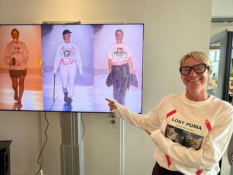 In der Puma-Kantine in Herzogenaurach k&ouml;nnen alle Mitarbeiter Simone Hoyer bei ihrem gro&szlig;en Auftritt bewundern: Die Puma-Managerin pr&auml;sentierte bei der Fashion Week in Paris die Kollektion des Labels Doublet.