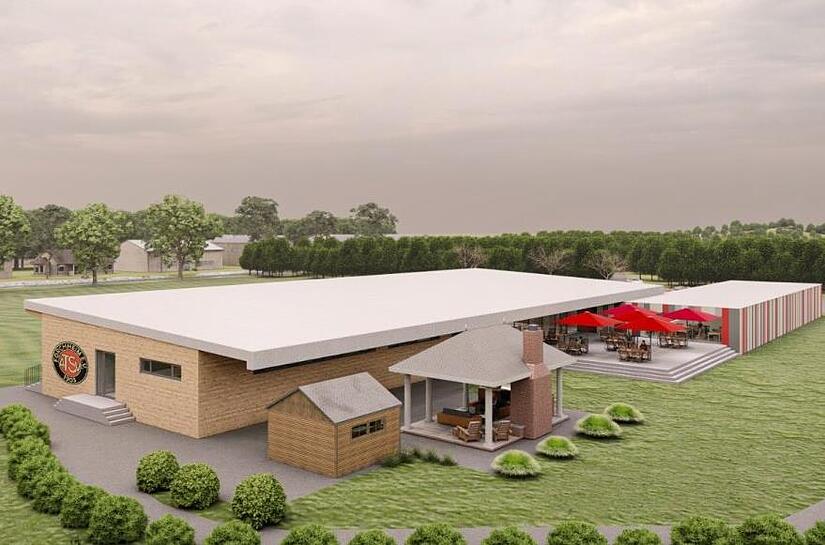Das neue Z-f&ouml;rmige ATSV-Geb&auml;ude bietet auch Raum f&uuml;r Gastronomie und eine Kegelbahn (rechts). Grafische Darstellung: ATSV