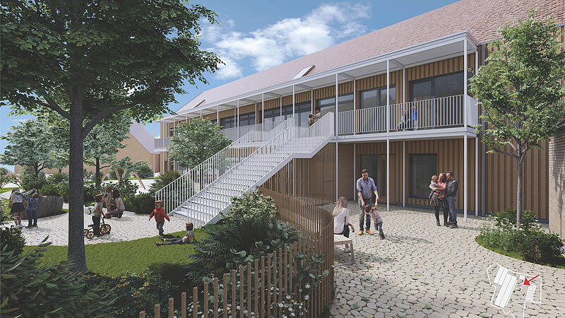 Ganz in Holz: Die neue Kita soll mit ihrer Holzfassade gut ins Ebermannstadter Scheunenviertel passen.Forchheim & Fränkische Schweiz