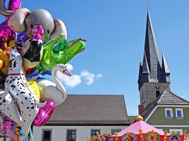 Der Fr&uuml;hlingsmarkt in Baunach hat einen famili&auml;ren Charakter.