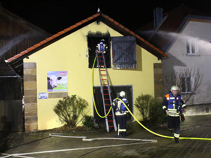 Brand in einem Kuhstall in LahmBrand in einem Kuhstall in Lahm Brand in einem Kuhstall in Lahm