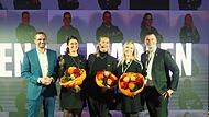 Große Freude herrschte beim Start der Food Academy (v.l.): Sebastian Kohrmann (Edeka Vorstandssprecher, Lena Niersberger (Projektleiterin Edeka Food Academy), Ines Döppelmann (Bereichsleiterin Personalentwicklung Einzelhandel), Madlen Richter (Bau...