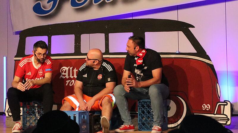 Büttenabend Oberlangenstadt 2026 Die „Drei im Weggla“, Thorsten Michel, Martin Repper und Kai Klose, wussten so einiges abzulästern.