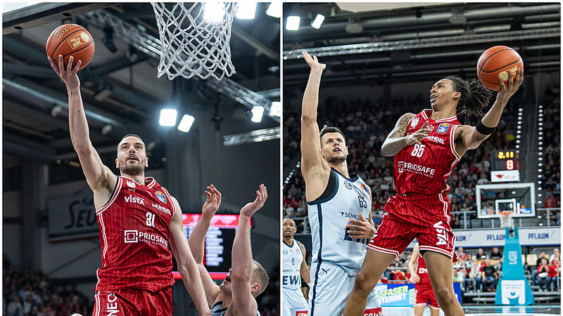Daniel Keppeler (links) und Austin Crowley gl&auml;nzten beim Heimsieg &uuml;ber Oldenburg im Zusammenspiel.
