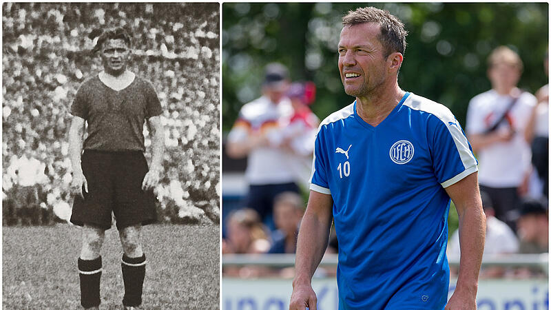 Zwei M&auml;nner, die das DFB-Trikot trugen: Die Ex-Nationalspieler Baptist Reinmann (li.) und Lothar Matth&auml;us stammen beide aus Herzogenaurach.