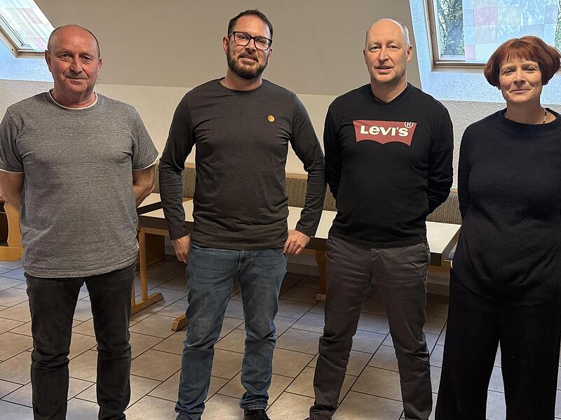 Den neuen Vorstand bilden (v.&nbsp;l.) Roland Bauer, Matthias Zillig, Harald Noll und Cathleen Lessig.