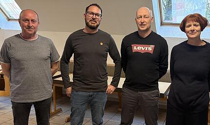 Den neuen Vorstand bilden (v.&nbsp;l.) Roland Bauer, Matthias Zillig, Harald Noll und Cathleen Lessig.