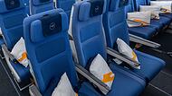 Sitze der Economy Class in einem Airbus A350-900