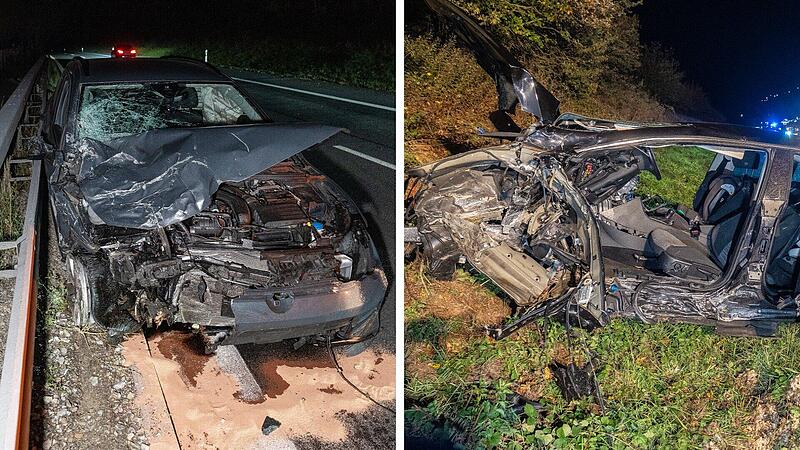 Heftiger Unfall auf A70 bei Sche&szlig;litz: Zwei Autofahrer schwer verletzt
