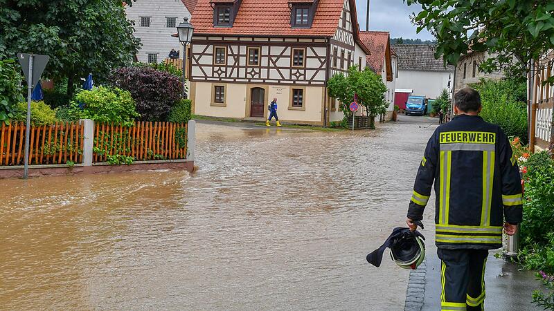 See im Dorf:  Beim Hochwasser in Mürsbach vor einer Woche kam es zum Glück nur zu Sachschäden.  Doch die Parallelen zur  Katastrophe in der Eifel liegen auf der Hand.