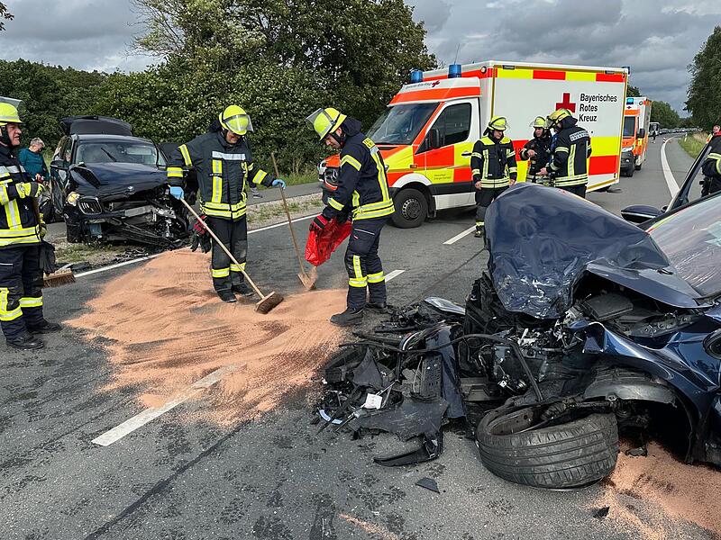 Die ausgelaufenen Betriebsstoffe wurden durch die Feuerwehrler beseitigt.