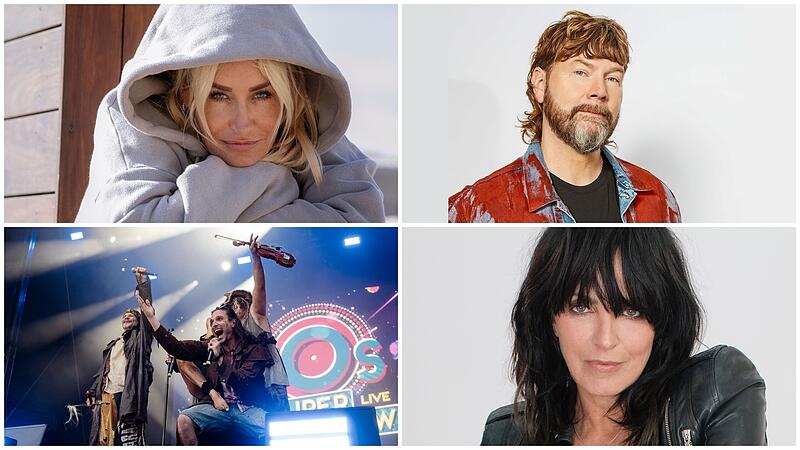 Sarah Connor, Ray Garvey, die 90s Super Show und Nena erwarten die Menschen am Turniergeb&auml;ude beim Bad Kissingen Open Air 2025.