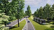 So könnte die Stadt-Umland-Bahn an der B 4 entlang fahren.