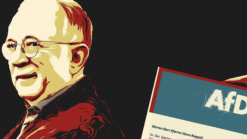 Zwischen dem katholischen Pfarrer Hans Roppelt (links) und dem AfD-Kreisvorsitzenden Georg Hock gipfelt ein Streit in einem Flugblatt, das seitens der Partei starken Tobak enth&auml;lt.