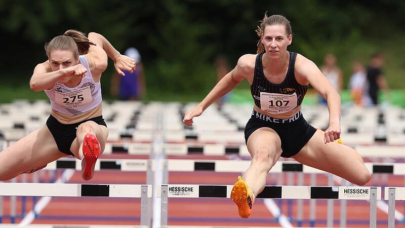 Johanna B&uuml;chs (LG Main Spessart) aus Diebach (rechts) gewann Bronze &uuml;ber die 100 Meter H&uuml;rden der Frauen.