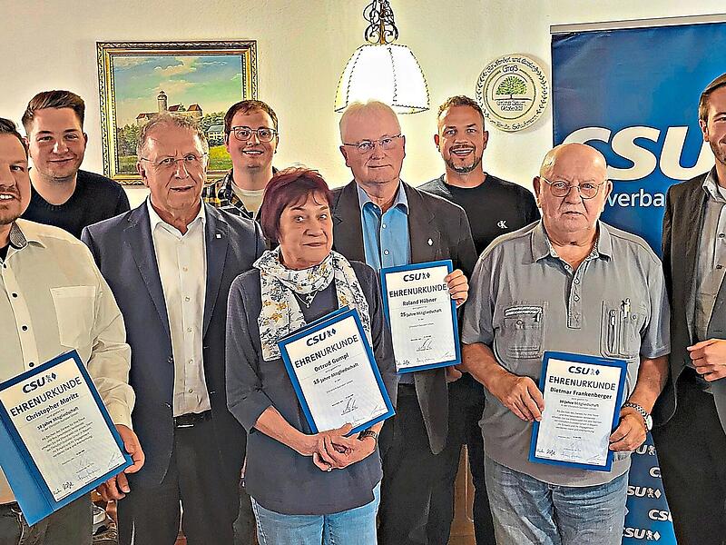 Ehrungen bei der CSU Kasendorf. CSU-Ortsverband