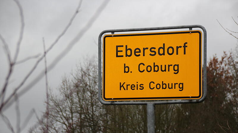 Ebersdorf bei Coburg Kreis Coburg - Ortsschild Dezember 2024