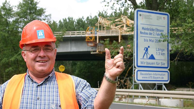 Bauleiter Wilhelm Rudolph kurz vor dem L&uuml;ckenschluss